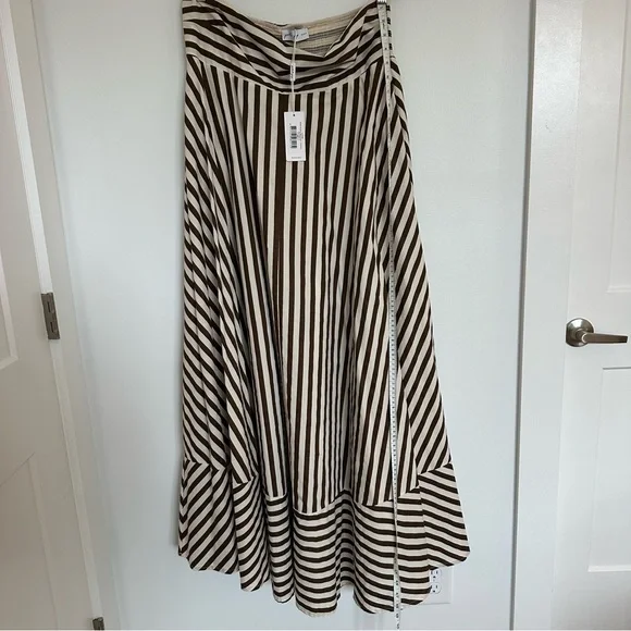 NWT Petal & Pup Brown and White Strapless Striped Maxi Dress - Picture 13 of 16